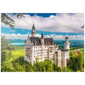 Darstellung des Puzzle-Motivs Schloss Neuschwanstein an einem Sommertag in Deutschland – Puzzleteile: 1000