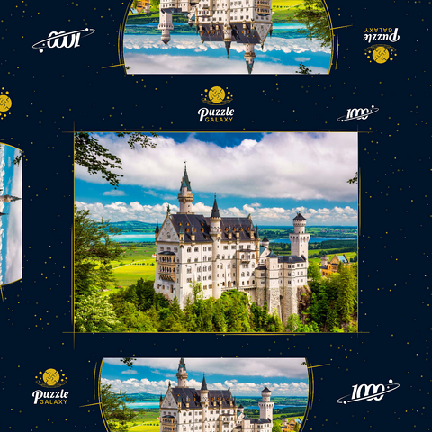 Schloss Neuschwanstein an einem Sommertag in Deutschland. 1000 Puzzle Schachtel 3D Modell