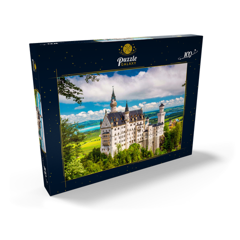 Schloss Neuschwanstein an einem Sommertag in Deutschland. 100 Puzzle Schachtel Ansicht2