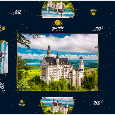 Schloss Neuschwanstein an einem Sommertag in Deutschland. 200 Puzzle Schachtel 3D Modell
