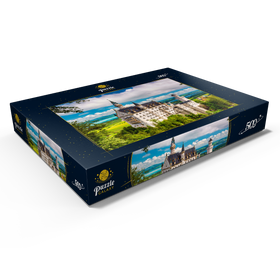 Darstellung des Puzzle Motivs Schloss Neuschwanstein an einem Sommertag in Deutschland - Puzzleteile: 500