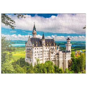 Darstellung des Puzzle Motivs Schloss Neuschwanstein an einem Sommertag in Deutschland - Puzzleteile: 500