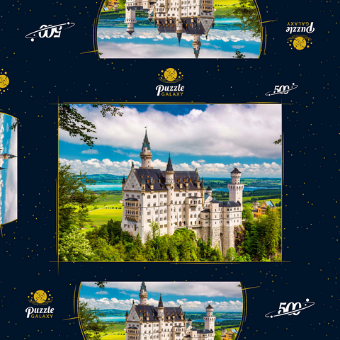 Schloss Neuschwanstein an einem Sommertag in Deutschland. 500 Puzzle Schachtel 3D Modell