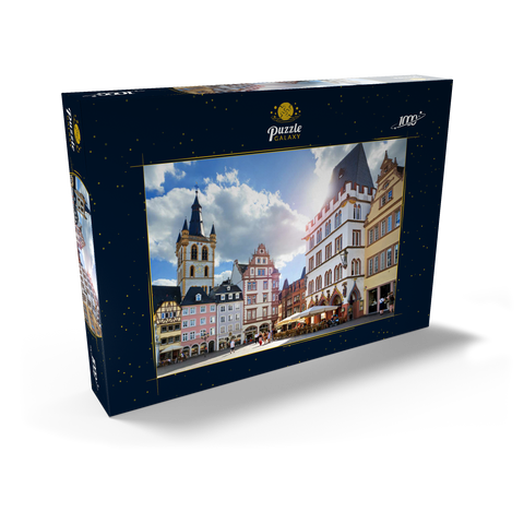 Trier, Marktplatz mit Steipe im Stadtzentrum der antiken römischen Stadt in Rheinland-Pfalz 1000 Puzzle Schachtel Ansicht2