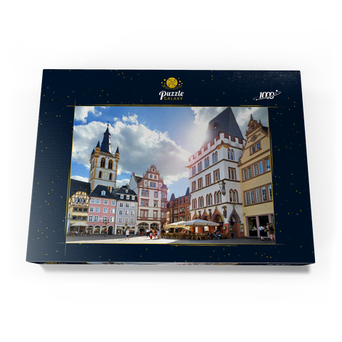 Trier, Marktplatz mit Steipe im Stadtzentrum der antiken römischen Stadt in Rheinland-Pfalz 1000 Puzzle Schachtel Ansicht3