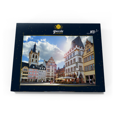 Trier, Marktplatz mit Steipe im Stadtzentrum der antiken römischen Stadt in Rheinland-Pfalz 100 Puzzle Schachtel Ansicht3