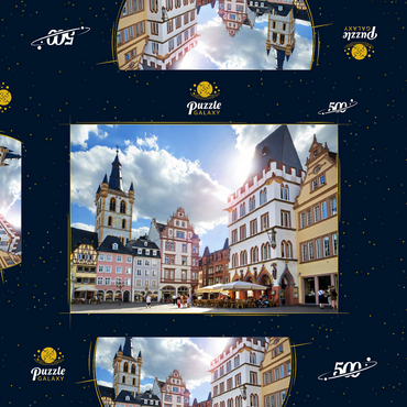 Trier, Marktplatz mit Steipe im Stadtzentrum der antiken römischen Stadt in Rheinland-Pfalz 500 Puzzle Schachtel 3D Modell