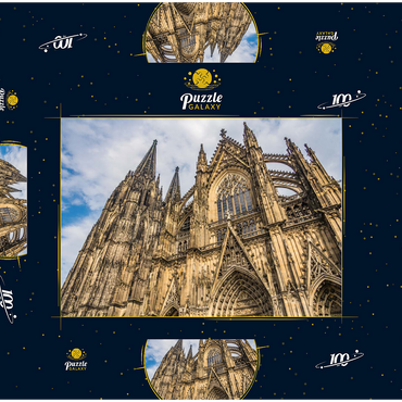 Kölner Dom, Denkmal des deutschen Katholizismus und der gotischen Architektur in Köln. 100 Puzzle Schachtel 3D Modell