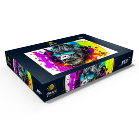 Alternative Darstellung des Puzzle-Motivs Farbiger künstlerischer Affe mit Sonnenbrille – Puzzleteile: 1000