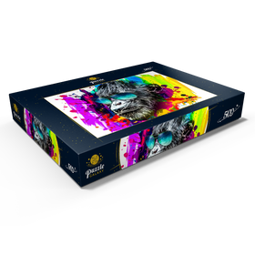 Alternative Darstellung des Puzzle-Motivs Farbiger künstlerischer Affe mit Sonnenbrille – Puzzleteile: 500
