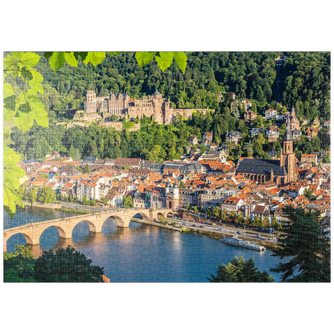 puzzleplate Blick auf Heidelberg im Sommer, Deutschland 1000 Puzzle