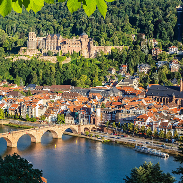 Blick auf Heidelberg im Sommer, Deutschland 1000 Puzzle 3D Modell