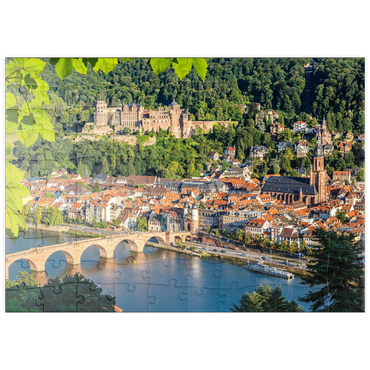 puzzleplate Blick auf Heidelberg im Sommer, Deutschland 100 Puzzle