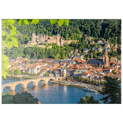 puzzleplate Blick auf Heidelberg im Sommer, Deutschland 100 Puzzle