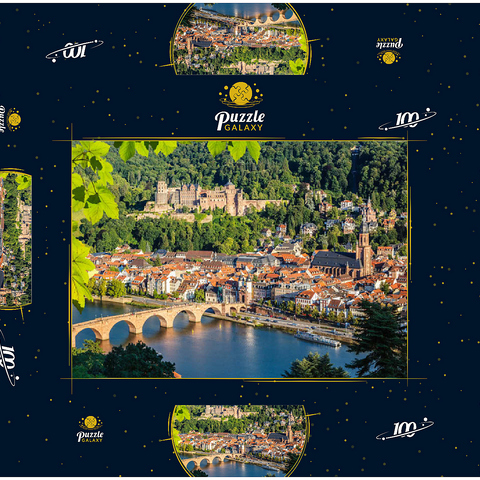 Blick auf Heidelberg im Sommer, Deutschland 100 Puzzle Schachtel 3D Modell
