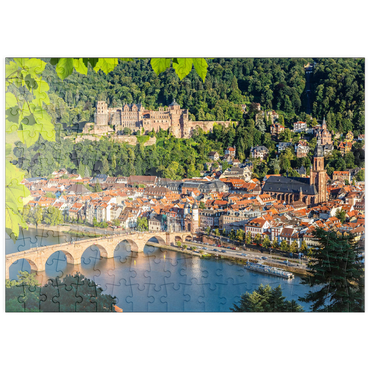 puzzleplate Blick auf Heidelberg im Sommer, Deutschland 200 Puzzle