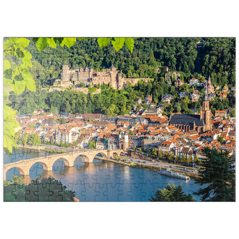 puzzleplate Blick auf Heidelberg im Sommer, Deutschland 200 Puzzle