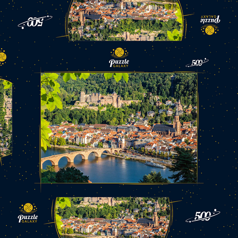 Blick auf Heidelberg im Sommer, Deutschland 500 Puzzle Schachtel 3D Modell