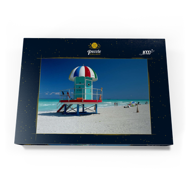Lifeguard Häuschen am Strand, Miami Beach, Florida, USA 1000 Puzzle Schachtel Ansicht3