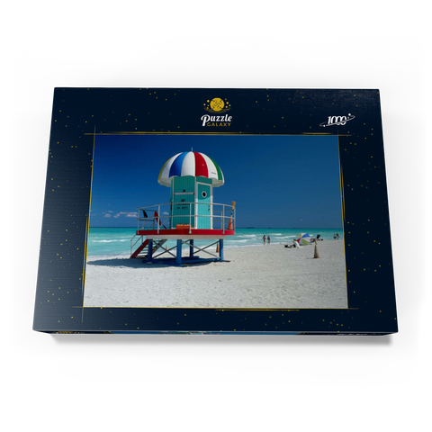 Lifeguard Häuschen am Strand, Miami Beach, Florida, USA 1000 Puzzle Schachtel Ansicht3
