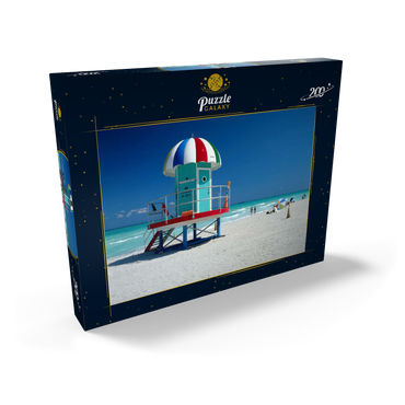 Lifeguard Häuschen am Strand, Miami Beach, Florida, USA 200 Puzzle Schachtel Ansicht2