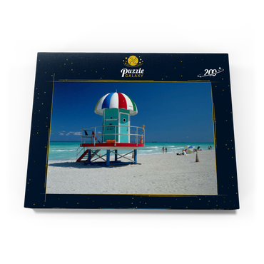 Lifeguard Häuschen am Strand, Miami Beach, Florida, USA 200 Puzzle Schachtel Ansicht3