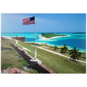 Darstellung des Puzzle-Motivs Blick von Fort Jefferson im Dry Tortugas Nationalpark, Florida Keys – Puzzleteile: 1000