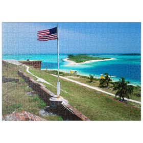 Darstellung des Puzzle-Motivs Blick von Fort Jefferson im Dry Tortugas Nationalpark, Florida Keys – Puzzleteile: 500