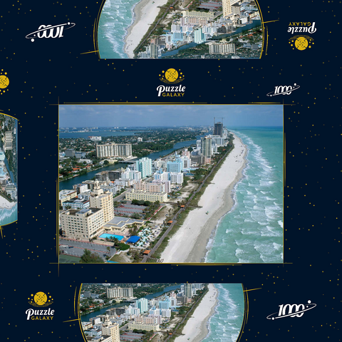 Art Deco Hotels am Ocean Drive, Miami Beach, Florida, USA 1000 Puzzle Schachtel 3D Modell