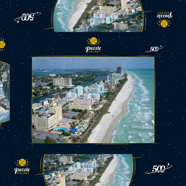 Art Deco Hotels am Ocean Drive, Miami Beach, Florida, USA 500 Puzzle Schachtel 3D Modell