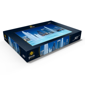 Darstellung des Puzzle Motivs Springbrunnen am Riverwalk und Skyline, Jacksonville, Florida, USA - Puzzleteile: 500