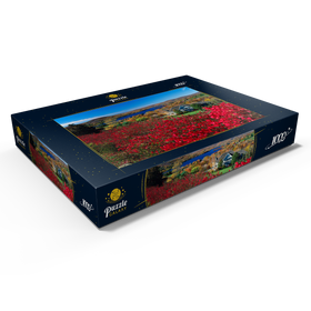Alternative Darstellung des Puzzle-Motivs Herbststimmung am Lake Waramaug mit schönem Landhaus, Indian Summer, Connecticut, USA – Puzzleteile: 1000