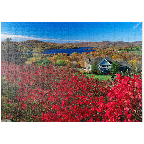 500 Teile Puzzle „Herbststimmung Am Lake Waramaug“ – Premium Puzzle Mit Indian Summer Motiv Aus Connecticut