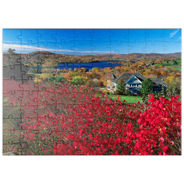 puzzleplate Herbststimmung am Lake Waramaug, Connecticut, USA 100 Puzzle
