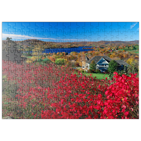 puzzleplate Herbststimmung am Lake Waramaug, Connecticut, USA 200 Puzzle