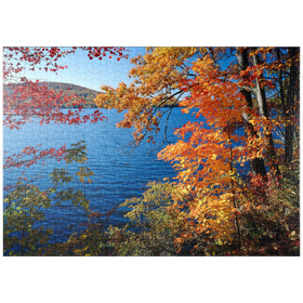 Darstellung des Puzzle-Motivs Blick auf den Lake Waramaug im Indian Summer, Connecticut, USA – Puzzleteile: 1000