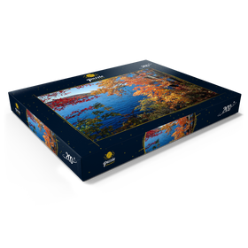 Alternative Darstellung des Puzzle-Motivs Blick auf den Lake Waramaug im Indian Summer, Connecticut, USA – Puzzleteile: 200