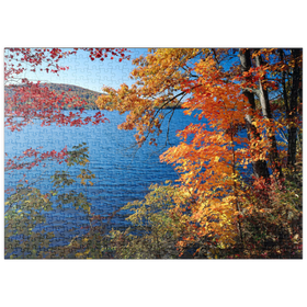 Darstellung des Puzzle-Motivs Blick auf den Lake Waramaug im Indian Summer, Connecticut, USA – Puzzleteile: 500