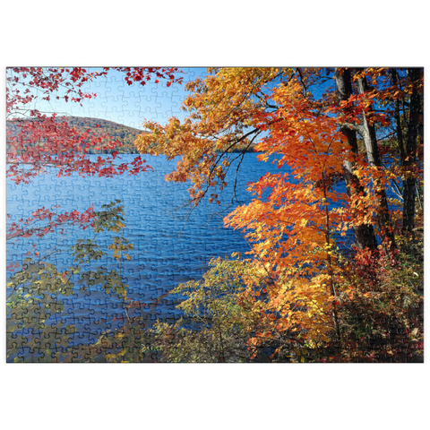 puzzleplate Herbststimmung am Lake Waramaug, Connecticut, USA 500 Puzzle