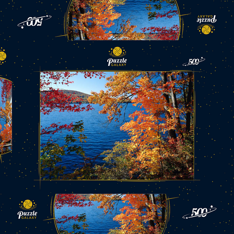 Herbststimmung am Lake Waramaug, Connecticut, USA 500 Puzzle Schachtel 3D Modell