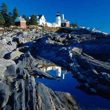 Leuchtturm am Pemaquid Point, Maine, USA 1000 Puzzle 3D Modell