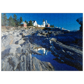 Darstellung des Puzzle Motivs Leuchtturm am Pemaquid Point, Maine, USA - Puzzleteile: 200