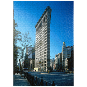 Darstellung des Puzzle Motivs Flatiron Building an der Fifth Avenue, Manhattan, New York City - Puzzleteile: 1000