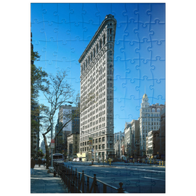 Darstellung des Puzzle Motivs Flatiron Building an der Fifth Avenue, Manhattan, New York City - Puzzleteile: 100