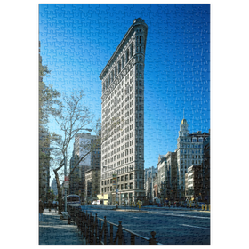 Darstellung des Puzzle Motivs Flatiron Building an der Fifth Avenue, Manhattan, New York City - Puzzleteile: 500