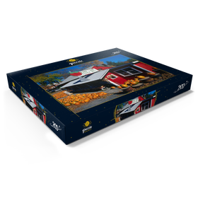 Darstellung des Puzzle Motivs Gemüseladen mit Kürbissen, Connecticut, USA - Puzzleteile: 200