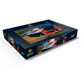 Darstellung des Puzzle Motivs Gemüseladen mit Kürbissen, Connecticut, USA - Puzzleteile: 500