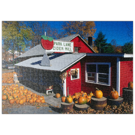 Darstellung des Puzzle Motivs Gemüseladen mit Kürbissen, Connecticut, USA - Puzzleteile: 500
