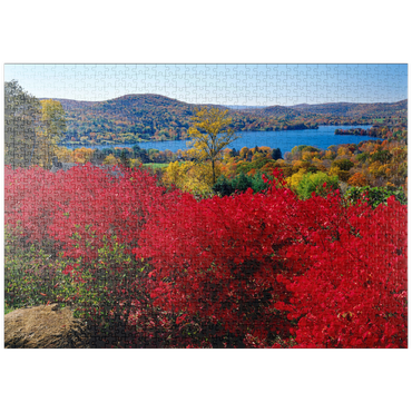 puzzleplate Herbststimmung am Lake Waramaug, Connecticut, USA 1000 Puzzle
