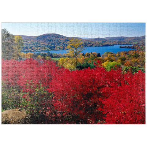 puzzleplate Herbststimmung am Lake Waramaug, Connecticut, USA 1000 Puzzle